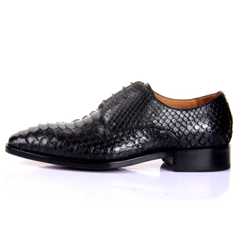Hubu-zapatos formales de piel de pitón de importación manual para hombre, calzado de piel de serpiente personalizado, a la moda, privado, regalo