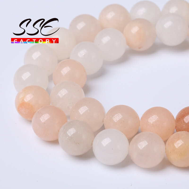 Natural Stone Light Pink Aventurine Jades Round Spacer Bead For Jewelry Making DIY Bracelet Accessories 15''Strand 4 6 8 10 12mm
