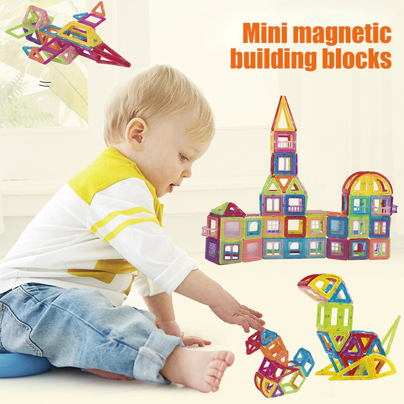 42-184PCS Magnets Magnetic Blocks Transparent Mini Magnetic Blocks Designer Construction Building Toy Educational Toys For Kids
