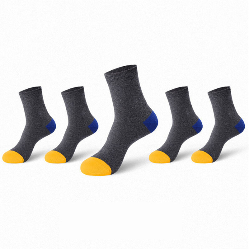 5 pairs homens tamanho grande meias de algodão longo negócio harajuku meias 5 pares/lote inverno sólida cavalheiro sox sox sokken