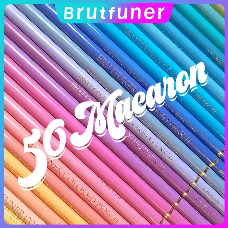 Brutfuner 12/24/50สี Vivid Macaron น้ำมันพาสเทลดินสอสีวาดชุดดินสอไม้ Sketching ศิลปินโรงเรียนของขวัญอุปกรณ์