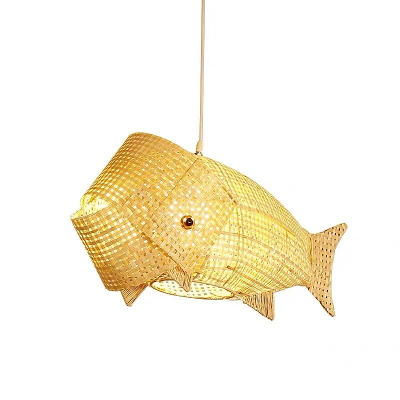 Carpa lâmpada de bambu e madeira lustre, adequado para iluminação, restaurante, jardim, sala de jantar, sala de estar, lustre manual