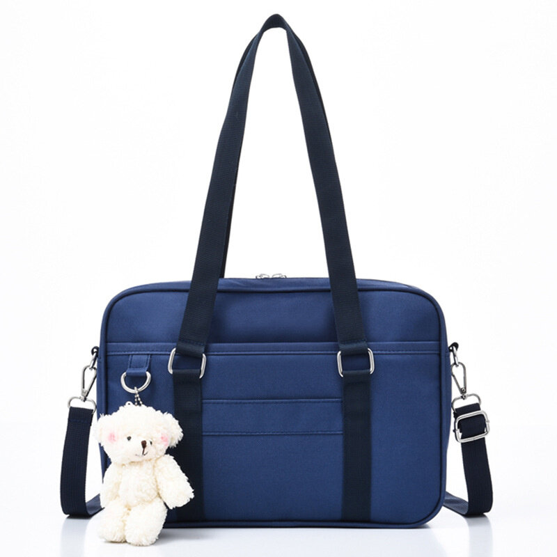 Bolsa escolar estilo japonês, bolsa de ombro portátil de lona sólida, saco de compras para garotas, moda 2021