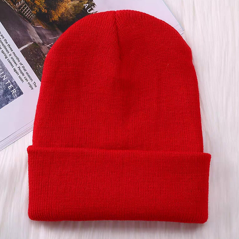 Gorros de punto para hombre y mujer, gorro de punto liso, bonito, informal, para Otoño e Invierno