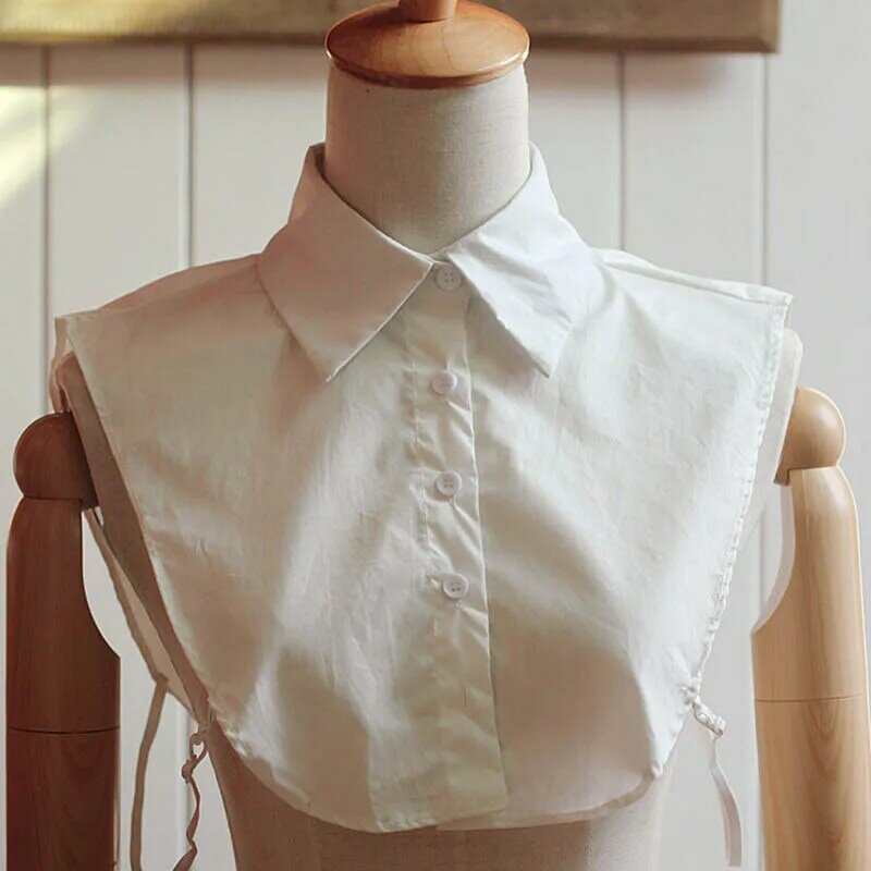 Camisa de solapa desmontable para mujer y adulto, camisa de cuello falso de moda, blusa falsa de Color sólido, accesorios de ropa, HSJ