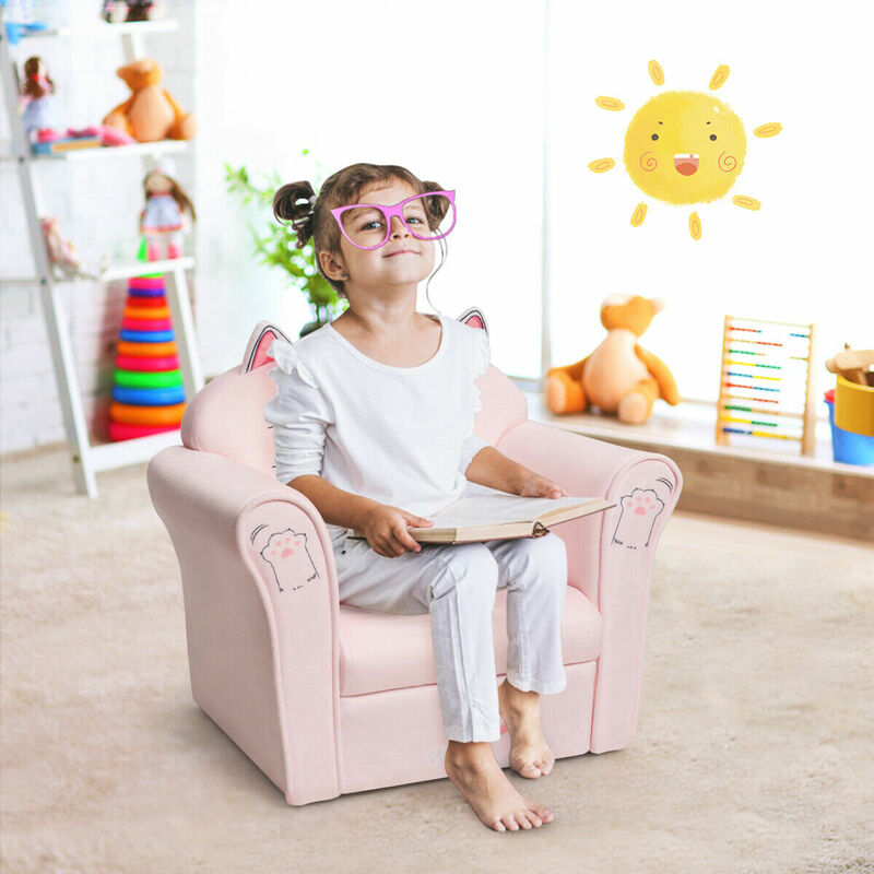Canapé à accoudoirs pour enfants, chaise rembourrée, meubles pour tout-petits, cadeau, HW65438