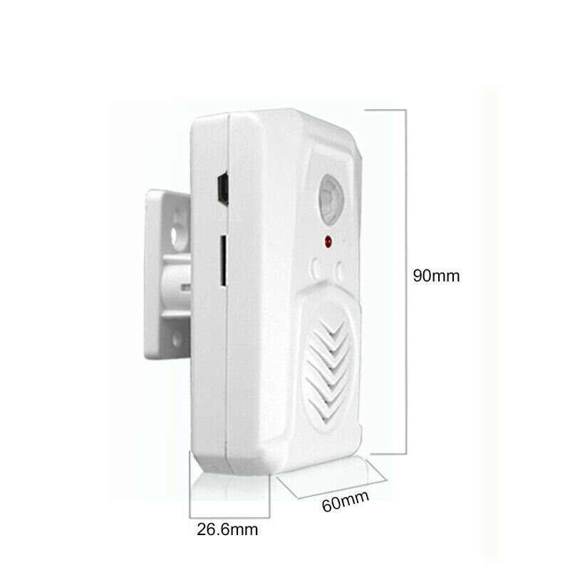Sensor de movimiento timbre de puerta MP3 timbre infrarrojo Sensor de movimiento PIR inalámbrico Prompter de voz bienvenida puerta campana de entrada alarma