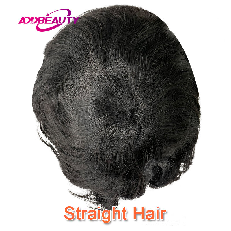 Tupecik dla mężczyzn grzywny Mono NPU ludzki naturalny Hairpiece prosto fala ludzkich włosów peruki 25mm Curl mężczyźni kapilarna proteza naturalny kolor