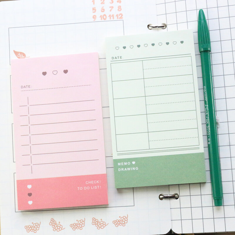 Domikee cor bonito escritório escola tempo agenda planejador bloco de notas bloco de notas papelaria: para fazer lista planejador semanal almofada planejador mensal