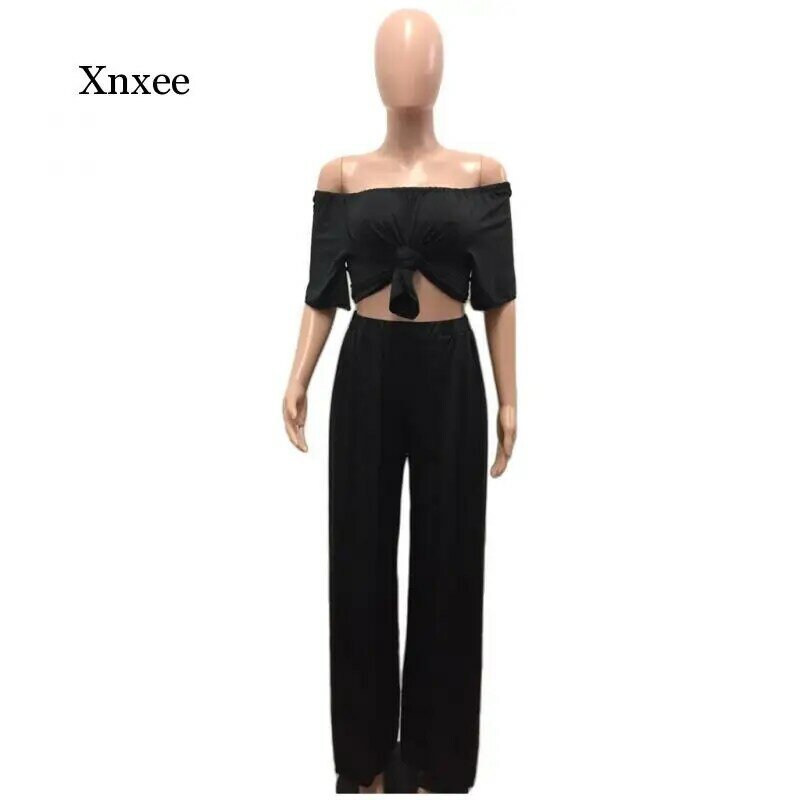 Women's Suit Two-Piece Summer Clothes for Women Casual Pullover Torticollen Full-Length Two-Piece Suit for Women Ladies Suit