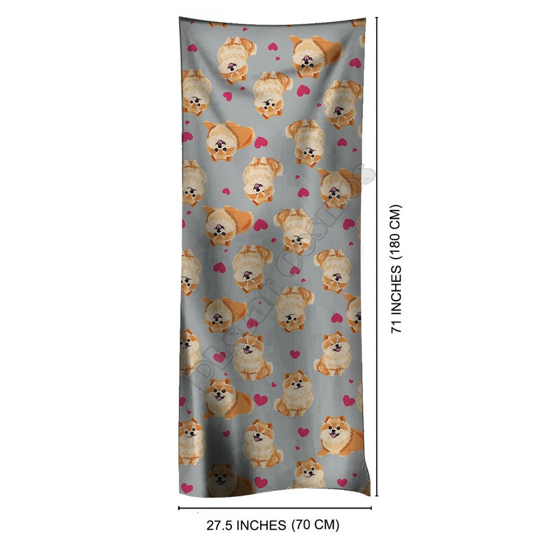 귀여운 페키니즈 스카프, 3D 프린트 모조 캐시미어 스카프, 두꺼운 따뜻한 재미있는 개 숄 스카프, 가을 및 겨울 03