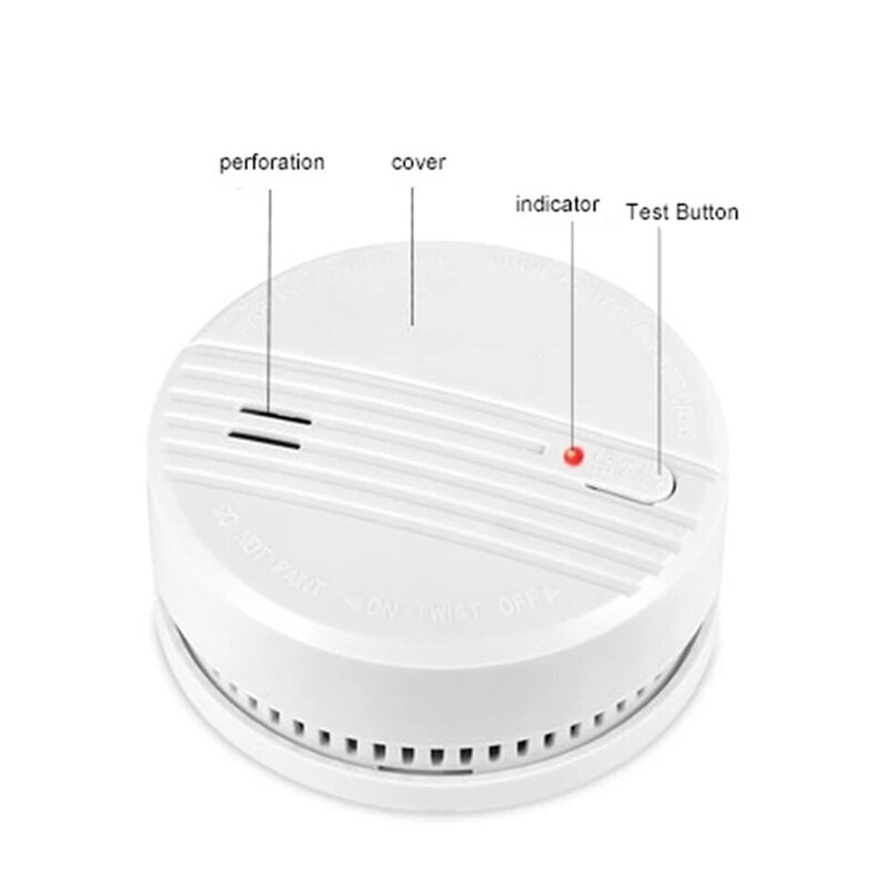 Hot Sales Fire Detector Smoke Alarm Security Product Photoelectric Sensor Within DC 9V Battery