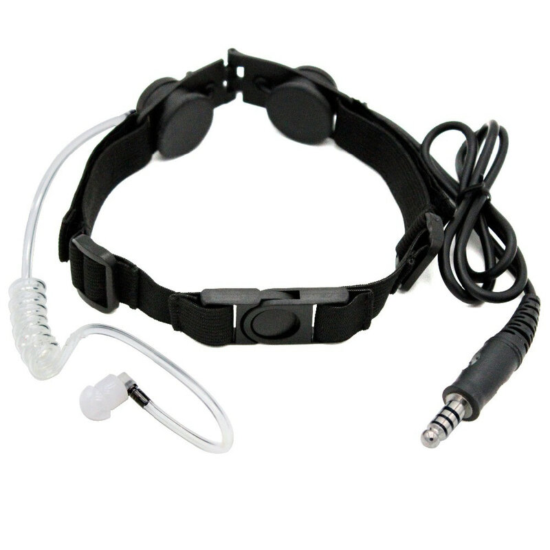 Micrófono de garganta táctico CS Z Z003, auriculares de tubo de aire con U94 PTT para BaoFeng UV-5R, UV-82 TYT, Radio amarilla