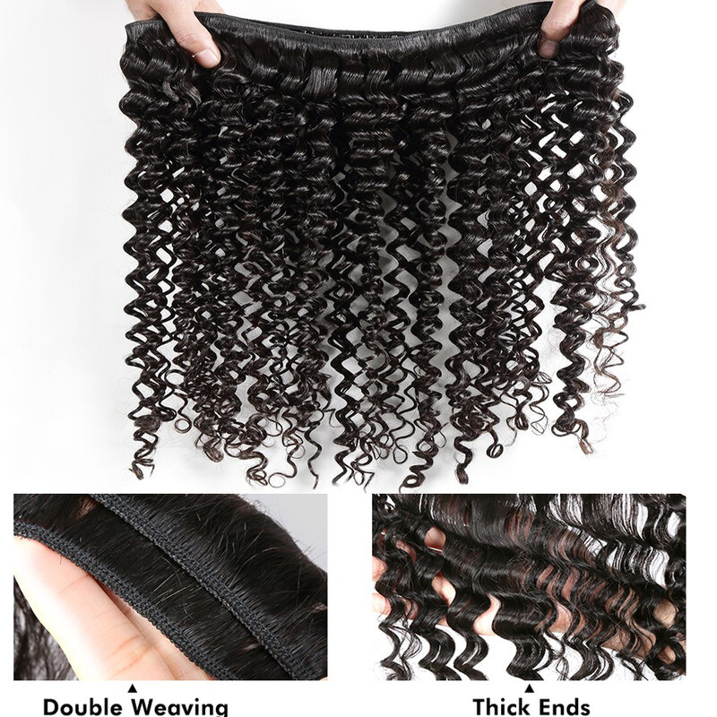 Brazilian Water Wave Cabelo Humano Pacotes, extensões de cabelo encaracolado, Weave solto, Pacotes de onda profunda, 26 em, 28 em, 30 em