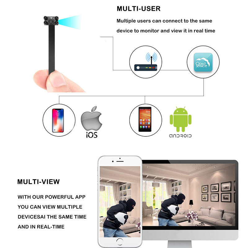 Moduł kamery QZT Mini Wifi 1080P bezprzewodowe widzenie nocne z wykorzystaniem podczerwieni kamera kamera IR Micro Secret mała Mini kamera IP Wifi