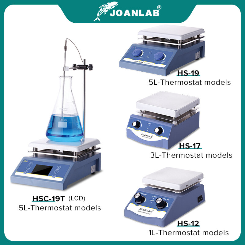 JOANLAB Heating Magnetic Stirrer Hot Plate Lab Stirrer Digital Display thermostat Mixer Lab Equipment 1/3L 5L 220v With Stir Bar
