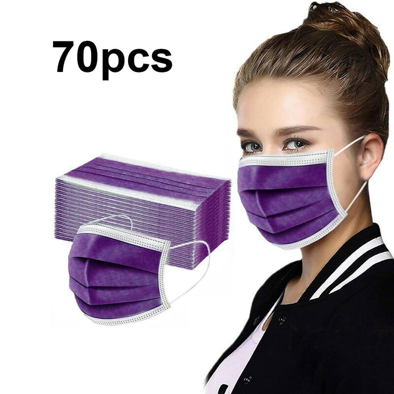 Mascarilla facial desechable para adultos, máscara Personal de 3 capas con elásticos para las orejas, no tejida, Anti-PM2.5