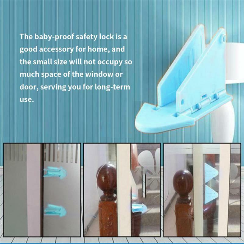 Baby Lock Safety Sliding Door Window Protection Lock Anti-pinch Wardrobe Locking Accessory, White