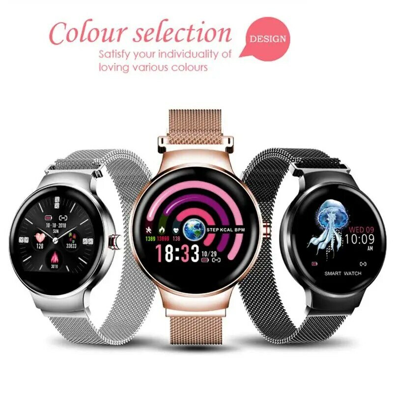 H5 여성 스마트 시계 혈압 심장 박동 모니터 피트니스 트래커 ip67 방수 fanshion 스포츠 smartwatch
