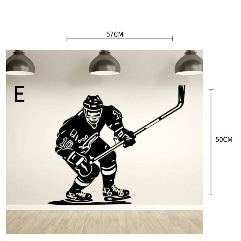 Hokej player naklejki ścienne imię i nazwisko pokój dla chłopców dekoracje naklejki ścienne winylowe akademiki szkolne naklejki dekoracyjne