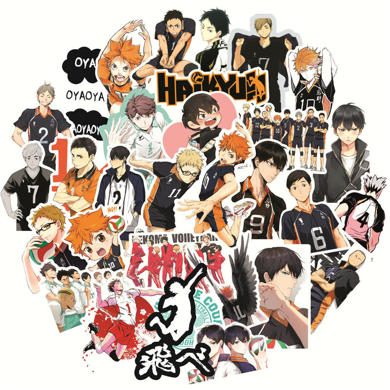 50Pcs Anime Cute Stickers Haikyuu!! Hinata Shoyo Kageyama Tobio Scrapbooking DIY Diary Planner Kawaii Cute Stickers Stationery