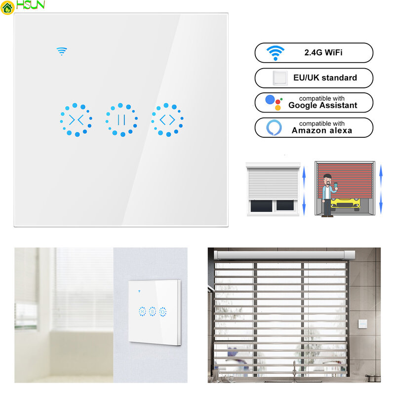 Smart Home WiFi Electrical touch Blinds curtain switch Ewelink APP Voice Control by Alexa Echo for Mechanical Limit Blinds Motor