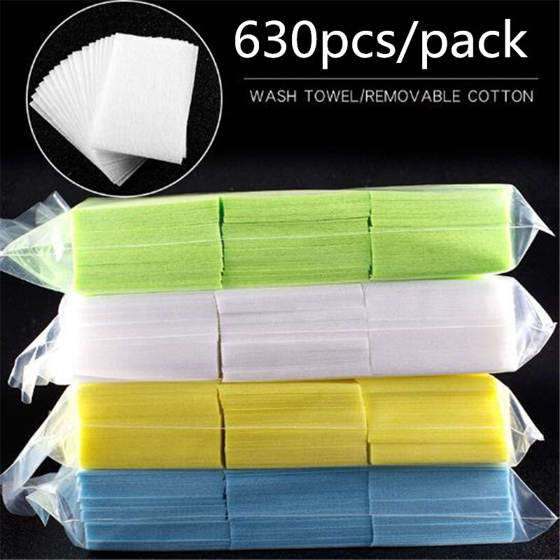 New 630pcs Colorful Thicken Nail Wipe Lint Free Nail Art Gel Polish Remover Cotton Pad Nail Polish Cleaning Tool 20#34