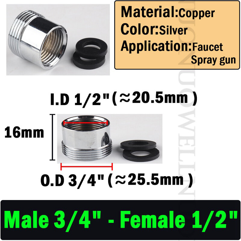 2PCS Kitchen Water Purifier Faucet Aerator Adapter Water Purifier Accessories 1/2" Stainless Steel Thread Connector Faucet Joint