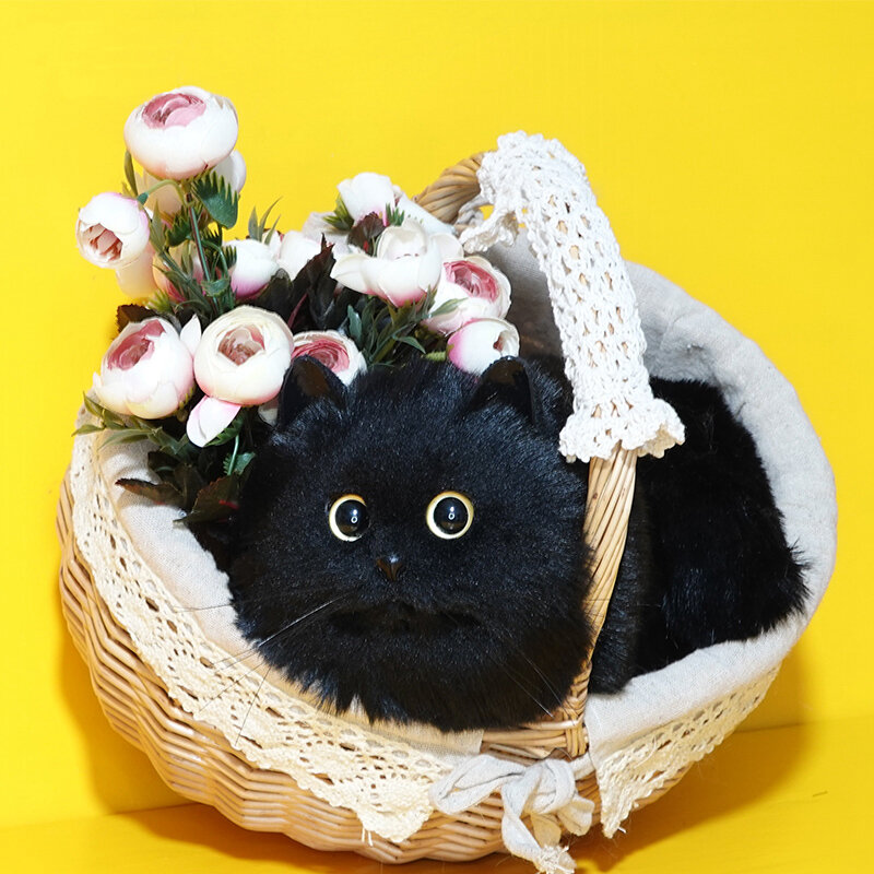Eine Umhängetasche weibliches Design kleiner Mann Umhängetasche vielseitige handgemachte Herbst und Winter Plüsch süße Katzen tasche