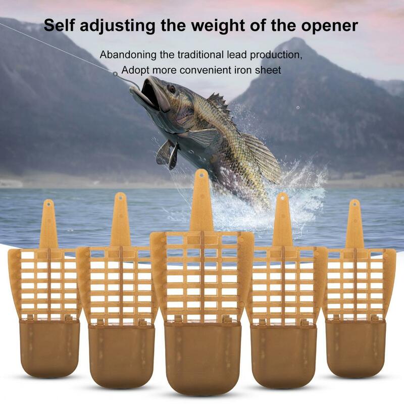Cesta alimentadora de pesca de ABS, trampa de peso ajustable portátil, jaula de señuelo, accesorio de pesca