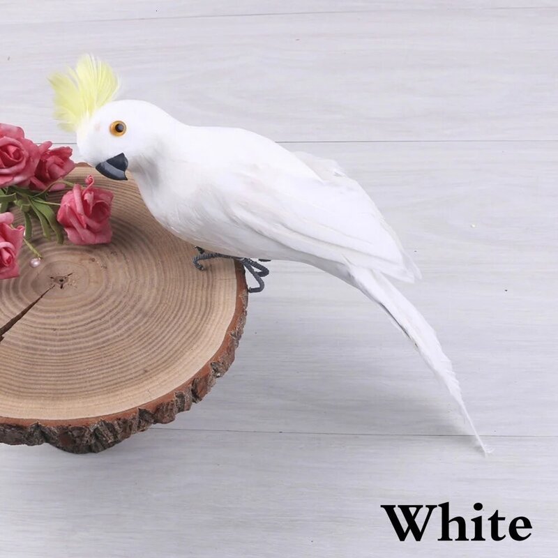 25/35cm à la main Simulation perroquet créatif plume pelouse Figurine ornement Animal oiseau jardin oiseau accessoire décoration Miniature