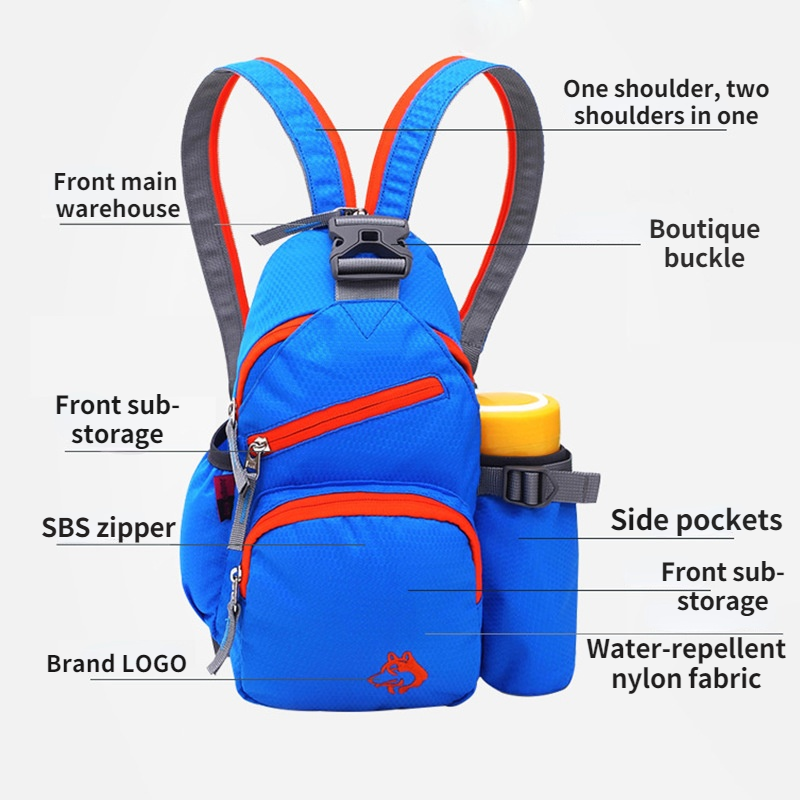 Jungle King Men Shoulder Bag Leisure Waterproof Nylon Sport Crossbody Outdoor Chest Bag Daily Picnic Travel Camp Women Backpack