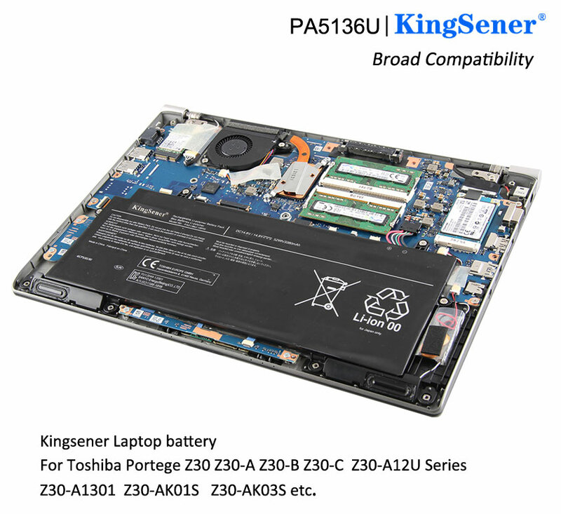 KingSener PA5136U PA5136U-1BRS batterie d'ordinateur portable pour Toshiba Portege Z30 Z30-A Z30-AK04S Z30-A1301 Z30-B K10M Z30-C 14.8V 52WH
