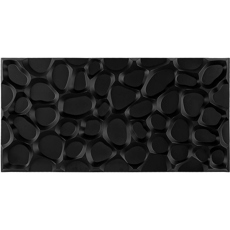 Art3d ขนาดใหญ่60X120ซม.PVC 3D แผง Sandpits สีดำสำหรับห้องรับแขกห้องนอน,ล็อบบี้,สำนักงาน,ช้อปปิ้งมอลล์ (6PCS)