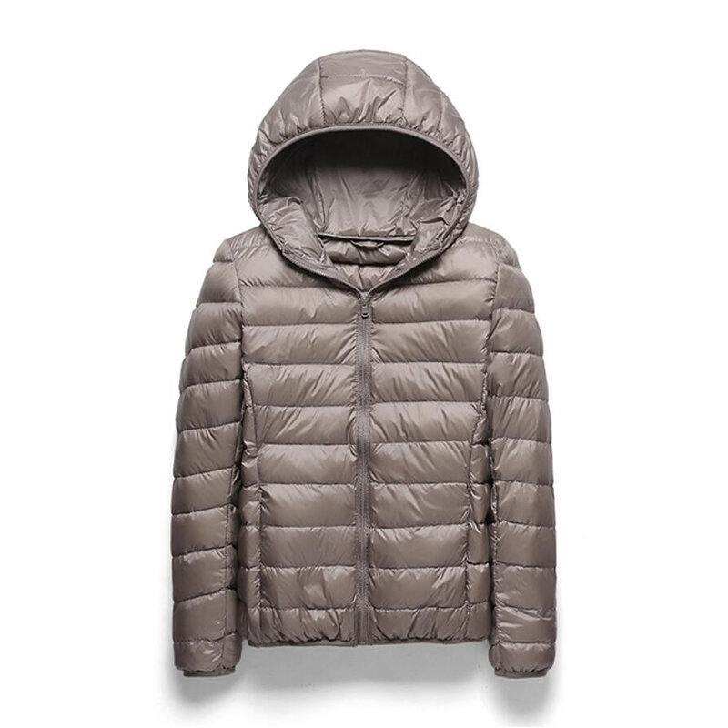ฤดูหนาวเสื้อแจ็คเก็ตผู้หญิงเสื้อแจ็คเก็ตสั้นใหม่ Ultra-Light บาง Hooded Warm Slim เป็ดสีขาวลง Coat Parka หญิง outwear