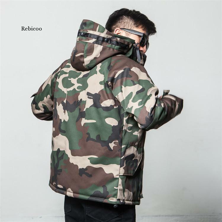Winter Jacket Men Fashion Camouflage Harajuku Skateboard Outdoors Windbreaker Jackets Waterproof Windrproof Coat