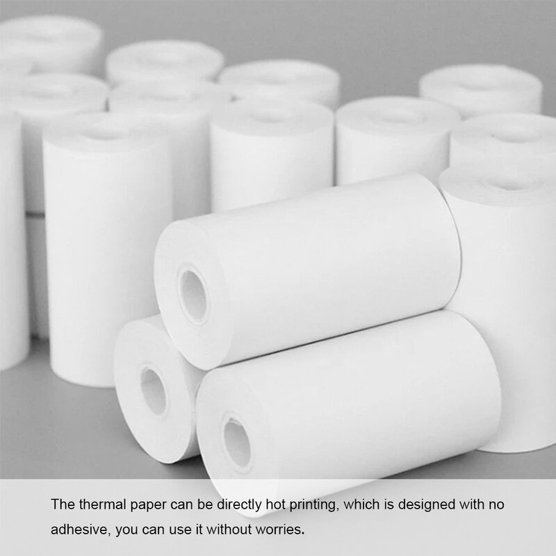 10 rolls branco crianças câmera polpa de madeira térmica papel impressão instantânea crianças câmera impressão papel acessórios peças reposição