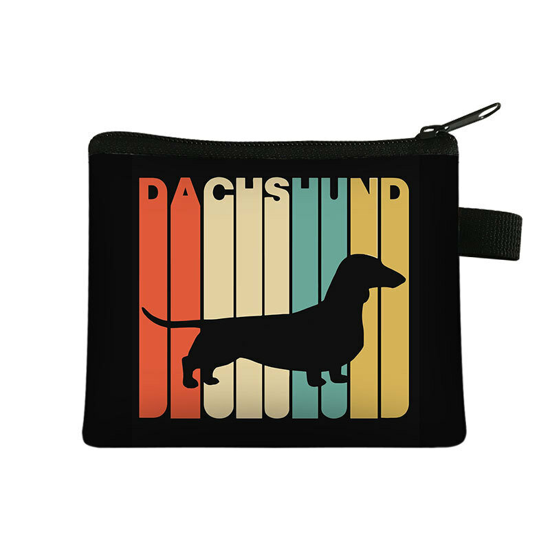 Cartoon Animal Hound Dog borsa per cambio per bambini borsa per carte semplice in poliestere borsa per monete può essere personalizzata Mini borsa per monete