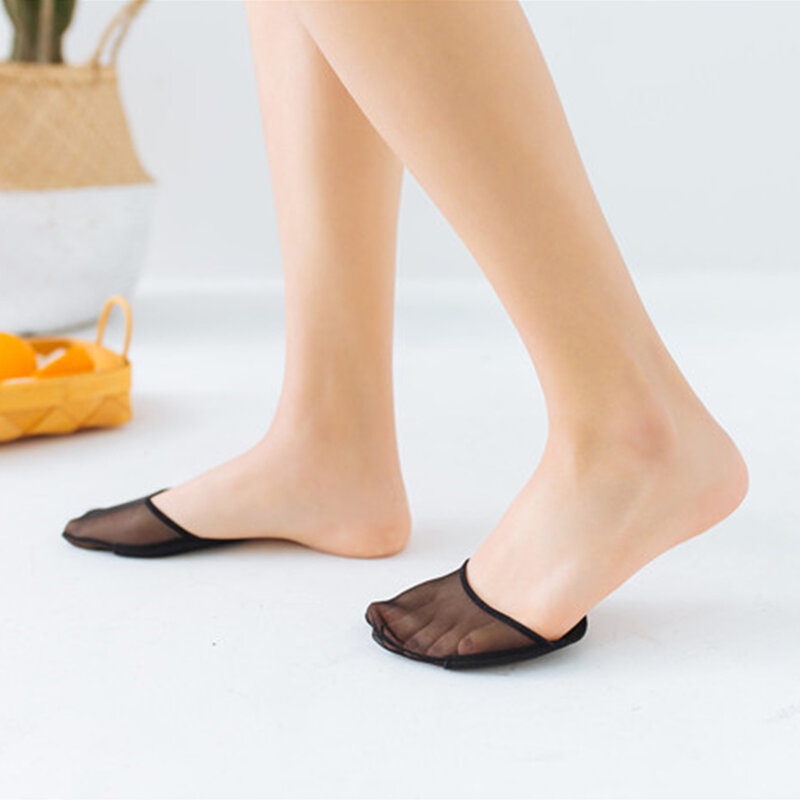 Women Socks Toe Invisible Non-slip Lady Summer Thin Breathable Slip Resistant Useful Toeless Toe Pads Invisible Liner Heelless