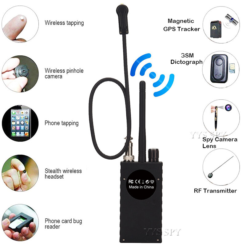 Upgrade G328B RF Signal Detector Wifi GPS Bug Mini Anti Spy Hidden Camera Detector for GSM Tracker Device GPS Radar Radio Find
