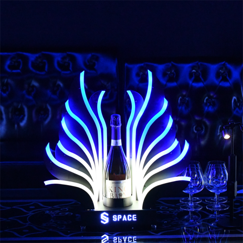 Peacock Shape Champagne Glorifier Display Bar KTV NightClub VIP Serving Tray Ace of Spades Bottle Glow Presenter Wine Glorifier