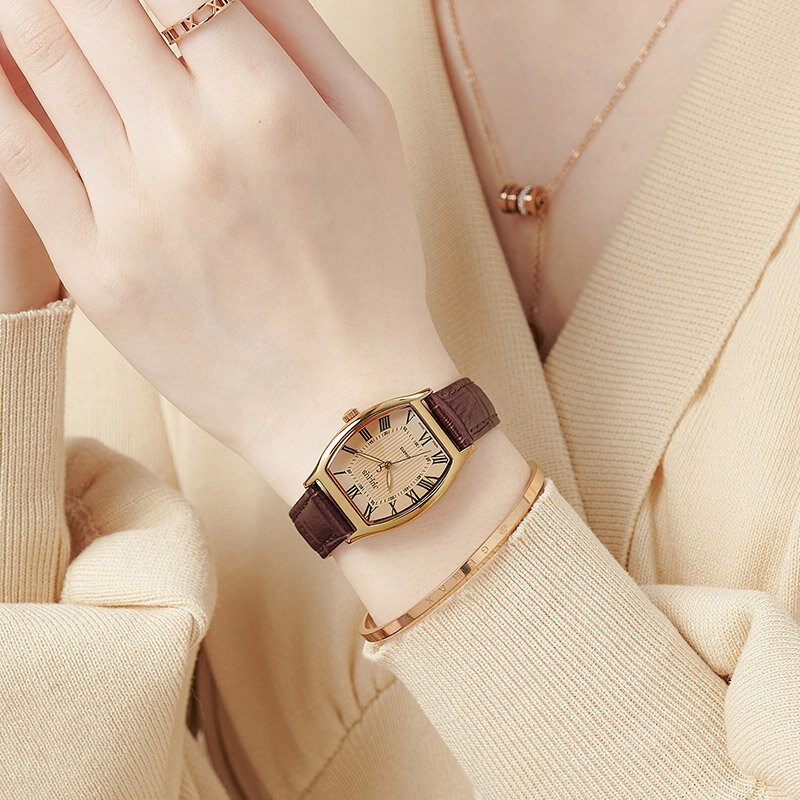 Retro Classic kobiet zegarka mężczyzna zegarek zegar MIYOTA mechanizm kwarcowy para moda godzin prawdziwe skórzane prosta dziewczyna miłośników prezent Julius Box