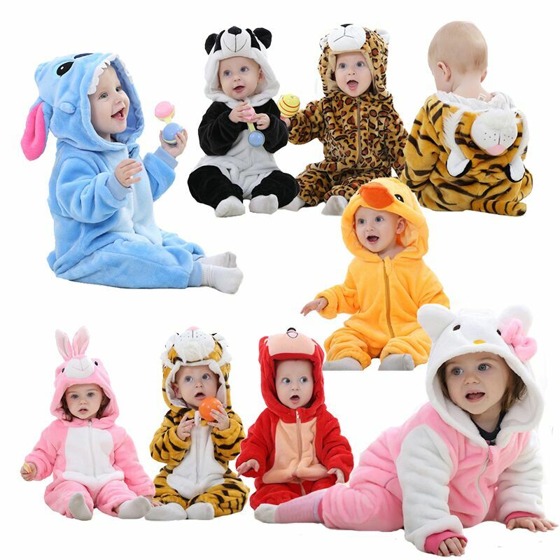 Winter Baby Rompers Panda Newborn Clothes Baby Girls Boys Romper Infant Clothing Jumpsuit Toddler Baby's Sets Stitch Pajamas