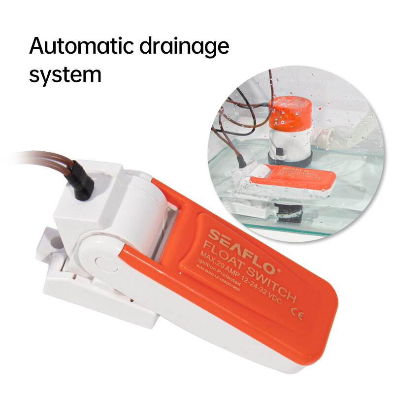 SEAFLO przełącznik pływakowy przepływu wody automatyczny, duża moc off czujnik kontroli pompa głębinowa małe pompy miski olejowej pompa zęzowa