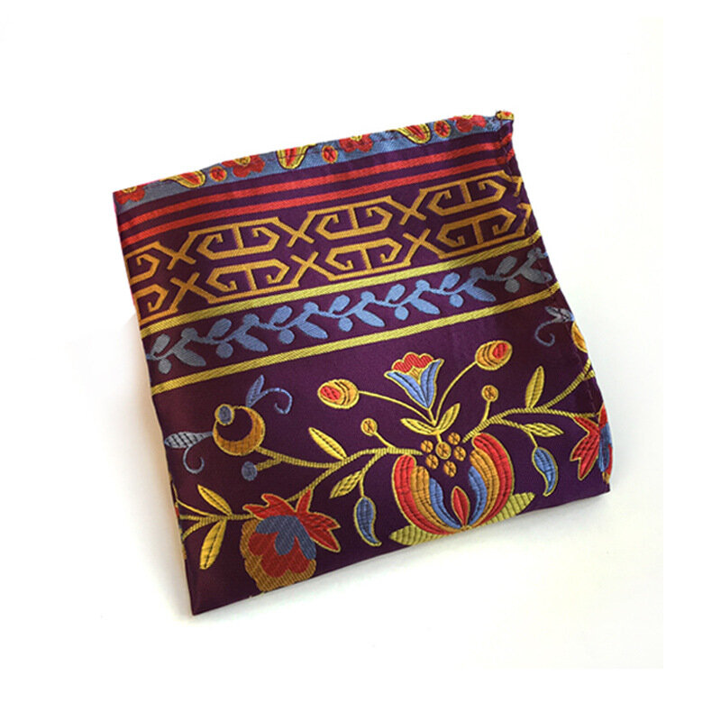Moda design bolso quadrado para o homem com material de seda poliéster terno à moda para festa de negócios