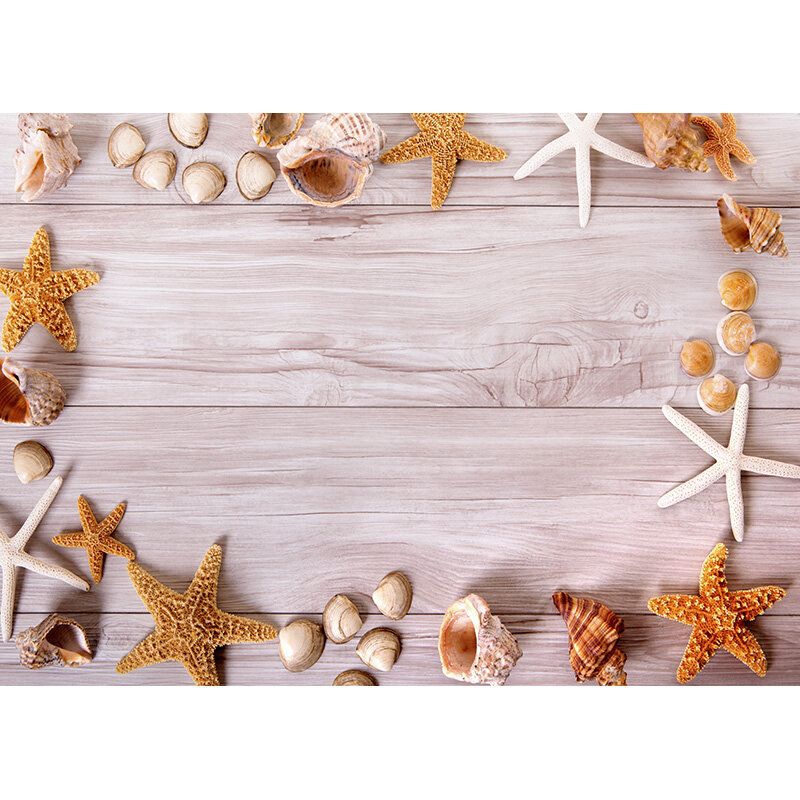 SHENGYONGBAO-tablero de madera de concha de estrella de mar, Fondo de fotografía de tela de vinilo, accesorios de estudio fotográfico 210321CAR-01