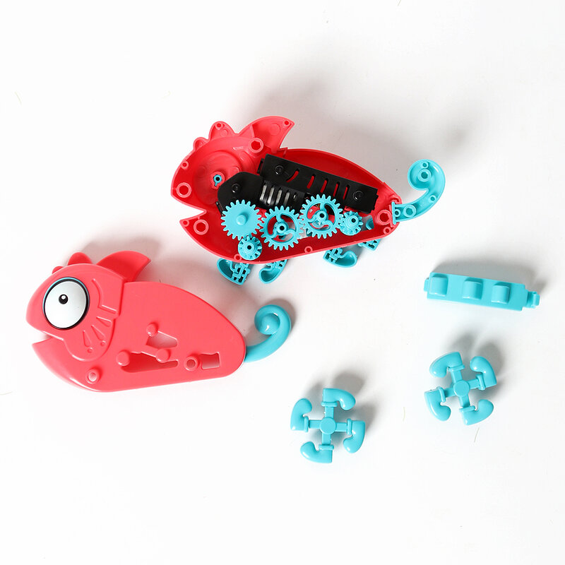 Kit modello di Robot camaleonte divertente elettrico fai-da-te, stelo animali creativi giocattoli educativi scientifici per bambini 6 +