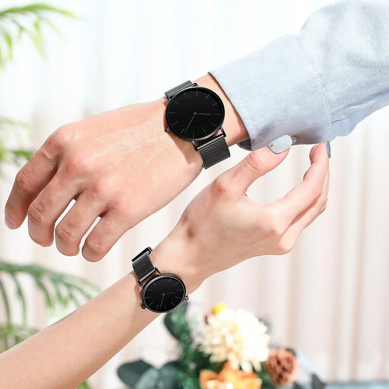CRRJU New Couple Watch Top Brand Japan Movement Fashion Wristwatch Waterproof Gentleman watch Ladies Exquisite Quartz Clock