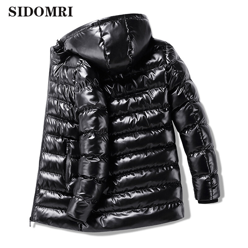 Down jacket men's long white duck down coat trend teenagers thick warm down jacket big fat winter clothing for cold weather