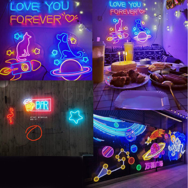 Custom Neon Sign Let's Celebrate Flex Led Custom  Party Wedding Neon Decor Sign Home Room Wall Decoration Ins Sign